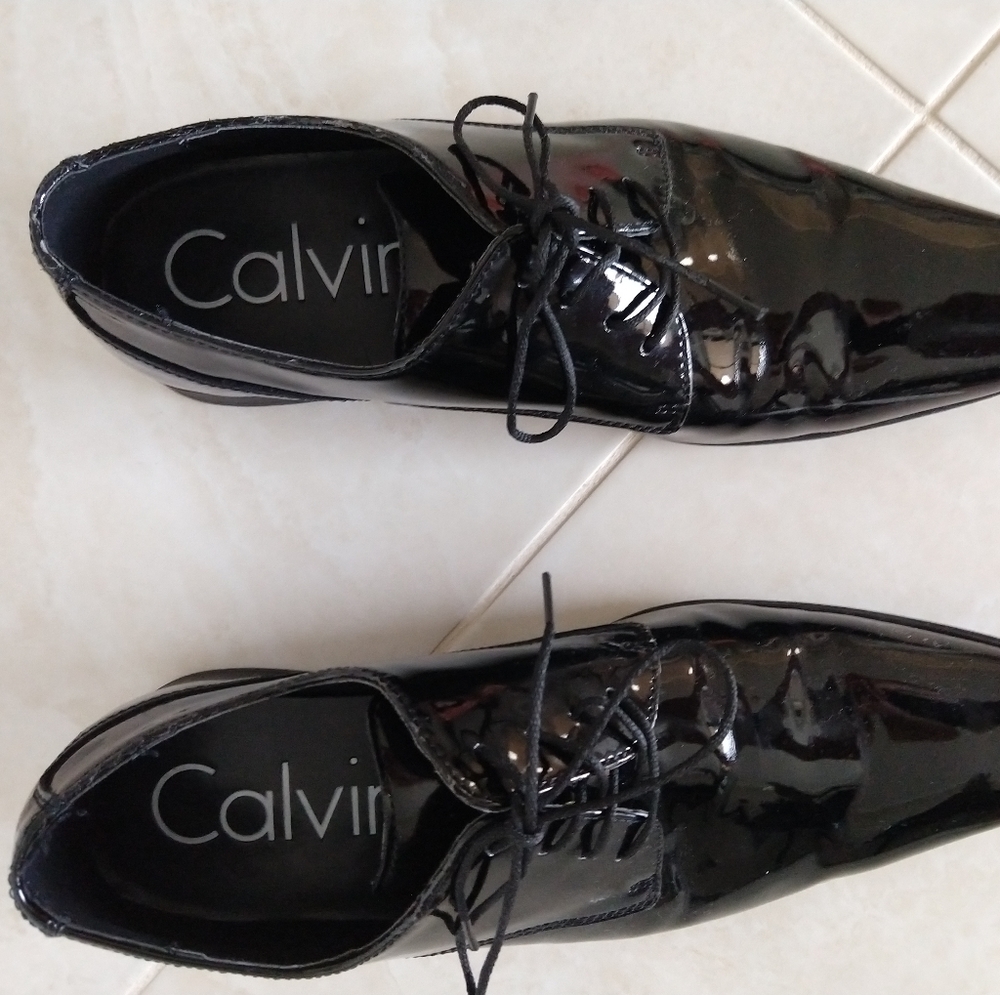 Calvin Klein Patent Black Dress Oxfords